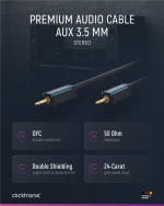 ClickTronic 3,5 mm AUX-kabel, stereo Premium-kabel | 1x 3,5 mm jackplugg 1x 3,5 mm jackplugg | 5,0 m | OFC innerleder ClickTronic 3,5 mm AUX-kabel, stereo Premium-kabel | 1x 3,5 mm jackplugg 1x 3,5 mm jackplugg | 5,0 m | OFC innerleder