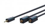 ClickTronic 3,5 mm AUX-adapterkabel, stereo Premium-kabel | 1x 3,5 mm jackplugg 2x 3,5 mm jackplugg | 0,1 m | OFC innerleder