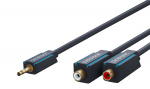 ClickTronic 3,5 mm AUX til RCA-adapterkabel, stereo Premium-kabel | 2x cinchjack 1x 3,5 mm jackplugg | 0,1 m | OFC innerleder