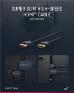 ClickTronic Ultratynn høyhastighets HDMI™-kabel med Ethernet Premium-kabel | 1x HDMI™-kontakt 1x HDMI™-kontakt | 1,0 m | UHD 4K @ 60 Hz