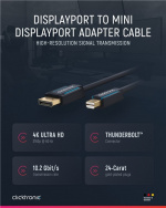 ClickTronic DisplayPort™ til mini DisplayPort™ adapterkabel premiumkabel | DisplayPort™-kontakt mini DisplayPort™-kontakt | 1,0 m | UHD 4K @ 60 Hz ClickTronic DisplayPort™ til mini DisplayPort™ adapterkabel premiumkabel | DisplayPort™-kontakt mini DisplayPort™-kontakt | 1,0 m | UHD 4K @ 60 Hz