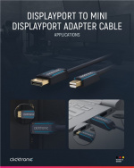 ClickTronic DisplayPort™ til mini DisplayPort™ adapterkabel premiumkabel | DisplayPort™-kontakt mini DisplayPort™-kontakt | 1,0 m | UHD 4K @ 60 Hz ClickTronic DisplayPort™ til mini DisplayPort™ adapterkabel premiumkabel | DisplayPort™-kontakt mini DisplayPort™-kontakt | 1,0 m | UHD 4K @ 60 Hz