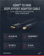 ClickTronic Aktiv mini DisplayPort™ til HDMI™ premium adapterkabel | 1x mini DisplayPort™-kontakt >> 1x HDMI™-kontakt | 1,0 m | UHD 4K @ 30 Hz ClickTronic Aktiv mini DisplayPort™ til HDMI™ premium adapterkabel | 1x mini DisplayPort™-kontakt >> 1x HDMI™-kontakt | 1,0 m | UHD 4K @ 30 Hz