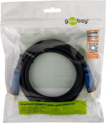 Goobay Premium høyhastighets HDMI™-kabel med Ethernet, sertifisert HDMI™-kontakt (type A) > HDMI™-kontakt (type A), 0,5 m