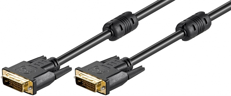 Goobay DVI-D Full HD-kabel Dual Link, gullbelagt DVI-D-kontakt Dual Link (24+1 pin) > DVI-D-kontakt Dual Link (24+1 pin), 2 m