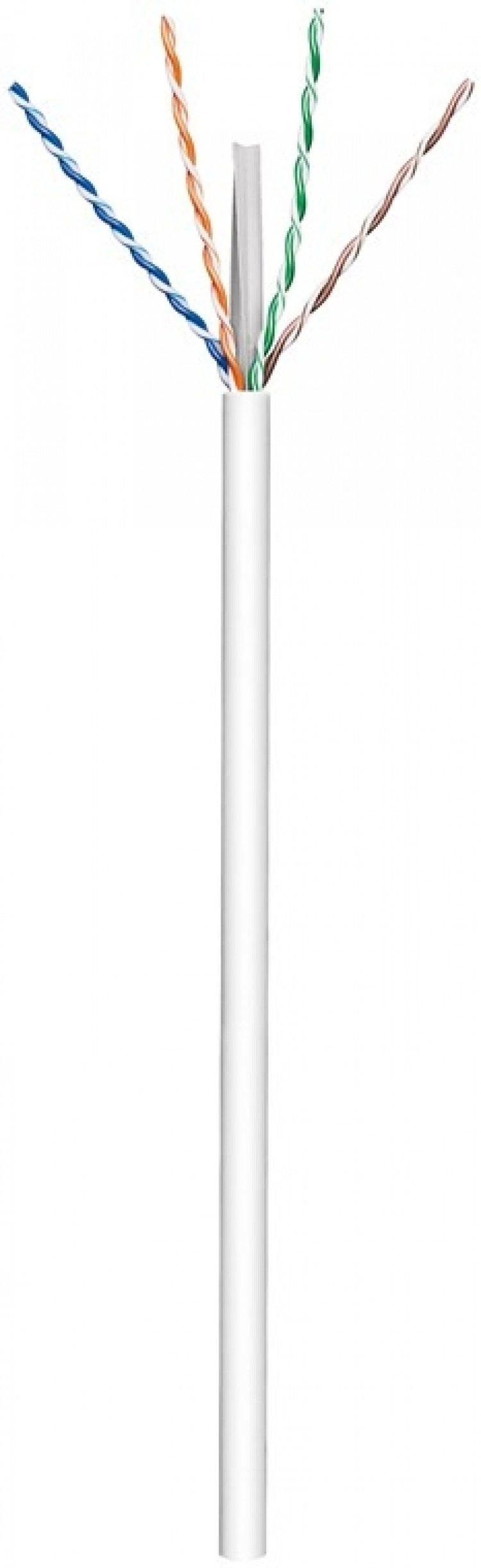 Goobay CAT 6 patchkabel, U/UTP, hvit CCA-kobberforbindelse for SOHO-bruk, AWG 23/1 (solid), PVC, 305 m