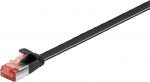 Goobay CAT 6 flat patchkabel, U/FTP, svart kobberleder (CU), 0,5 m
