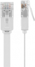 Goobay CAT 6 flat patchkabel, U/UTP, hvit kobberleder (CU), 15 m