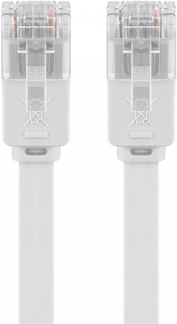 Goobay CAT 6 flat patchkabel, U/UTP, hvit kobberleder (CU), 1,5 m