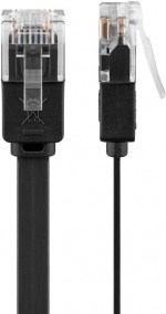 Goobay CAT 6 flat patchkabel, U/UTP, svart kobberleder (CU), 10 m Goobay CAT 6 flat patchkabel, U/UTP, svart kobberleder (CU), 10 m