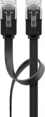 Goobay CAT 6 flat patchkabel, U/UTP, svart kobberleder (CU), 20 m