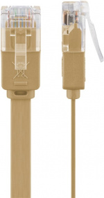 Goobay CAT 6 flat patchkabel, U/UTP, lysebrun kobberleder (CU), 0,5 m