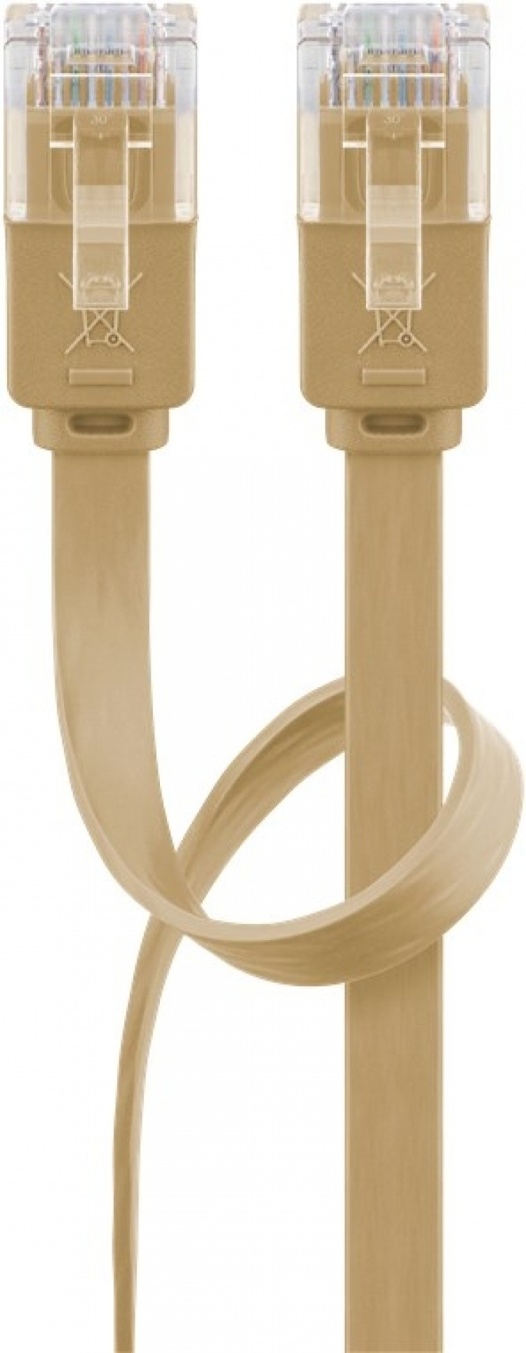 Goobay CAT 6 flat patchkabel, U/UTP, lysebrun kobberleder (CU), 1,5 m