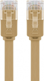 Goobay CAT 6 flat patchkabel, U/UTP, lysebrun kobberleder (CU), 15 m