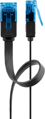 Goobay CAT 6A flat patchkabel, U/UTP, svart kobberleder (CU), 0,5 m Goobay CAT 6A flat patchkabel, U/UTP, svart kobberleder (CU), 0,5 m