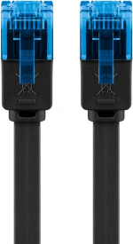Goobay CAT 6A flat patchkabel, U/UTP, svart kobberleder (CU), 0,5 m Goobay CAT 6A flat patchkabel, U/UTP, svart kobberleder (CU), 0,5 m