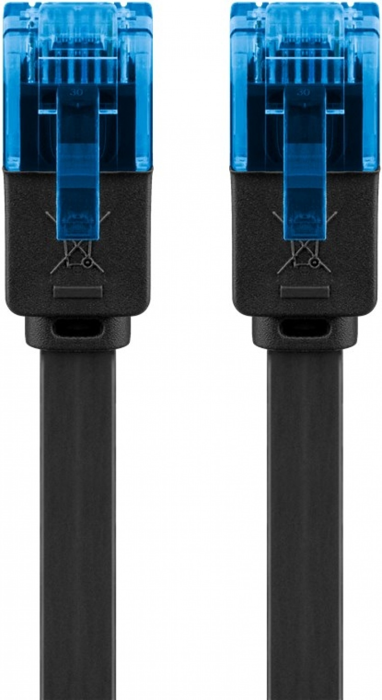 Goobay CAT 6A flat patchkabel, U/UTP, svart kobberleder (CU), 2 m Goobay CAT 6A flat patchkabel, U/UTP, svart kobberleder (CU), 2 m