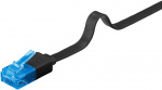 Goobay CAT 6A flat patchkabel, U/UTP, svart kobberleder (CU), 3 m