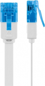 Goobay CAT 6A flat patchkabel, U/UTP, hvit kobberleder (CU), 5 m Goobay CAT 6A flat patchkabel, U/UTP, hvit kobberleder (CU), 5 m