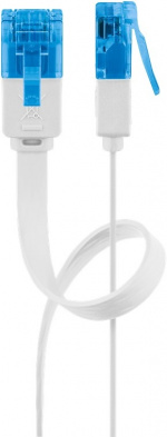 Goobay CAT 6A flat patchkabel, U/UTP, hvit kobberleder (CU), 10 m