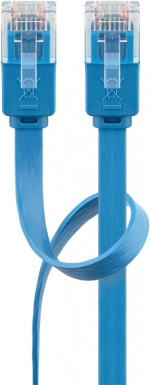 Goobay CAT 6 flat patchkabel, U/UTP, blå kobberleder (CU), 2 m