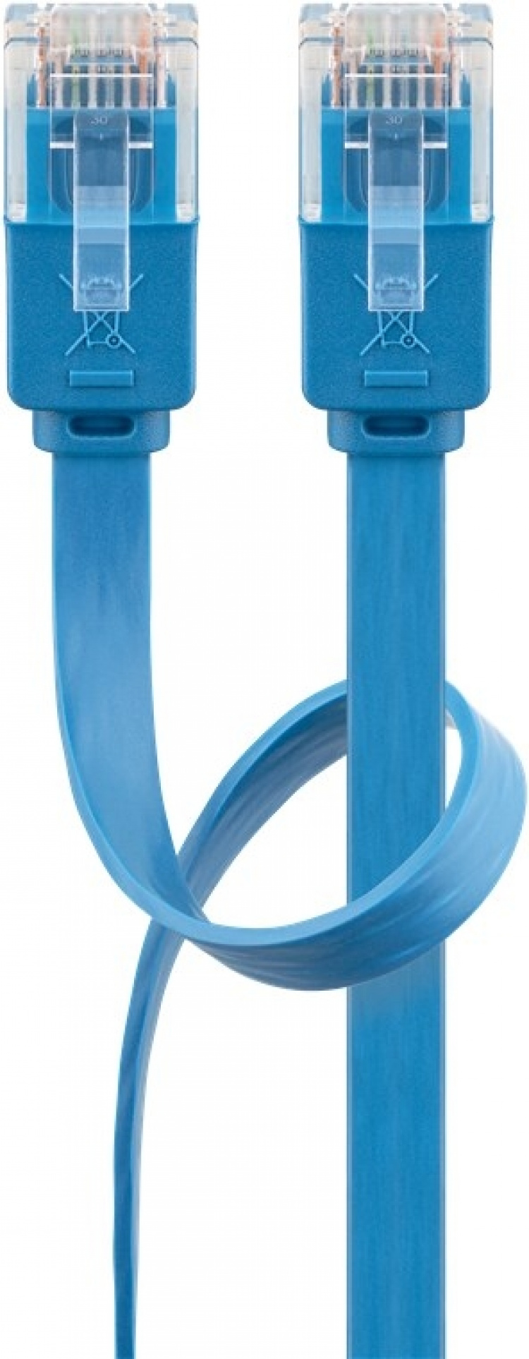 Goobay CAT 6 flat patchkabel, U/UTP, blå kobberleder (CU), 2 m