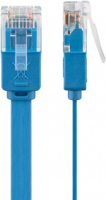 Goobay CAT 6 flat patchkabel, U/UTP, blå kobberleder (CU), 2 m