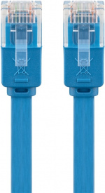 Goobay CAT 6 flat patchkabel, U/UTP, blå kobberleder (CU), 2 m