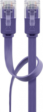 Goobay CAT 6 platt patchkabel, U/UTP, violett kopparledare (CU)
