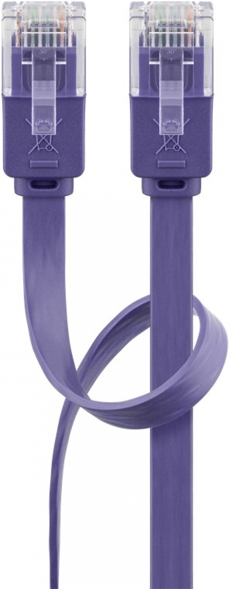 Goobay CAT 6 platt patchkabel, U/UTP, violett kopparledare (CU)