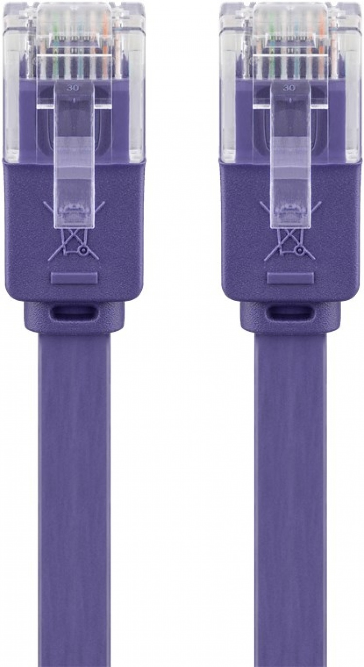Goobay CAT 6 platt patchkabel, U/UTP, violett kopparledare (CU)