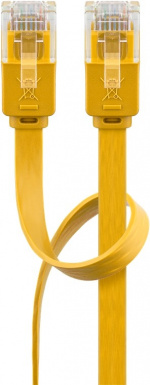 Goobay CAT 6 flat patchkabel, U/UTP, gul kobberleder (CU), 3 m