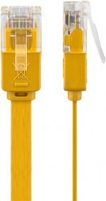Goobay CAT 6 flat patchkabel, U/UTP, gul kobberleder (CU), 3 m