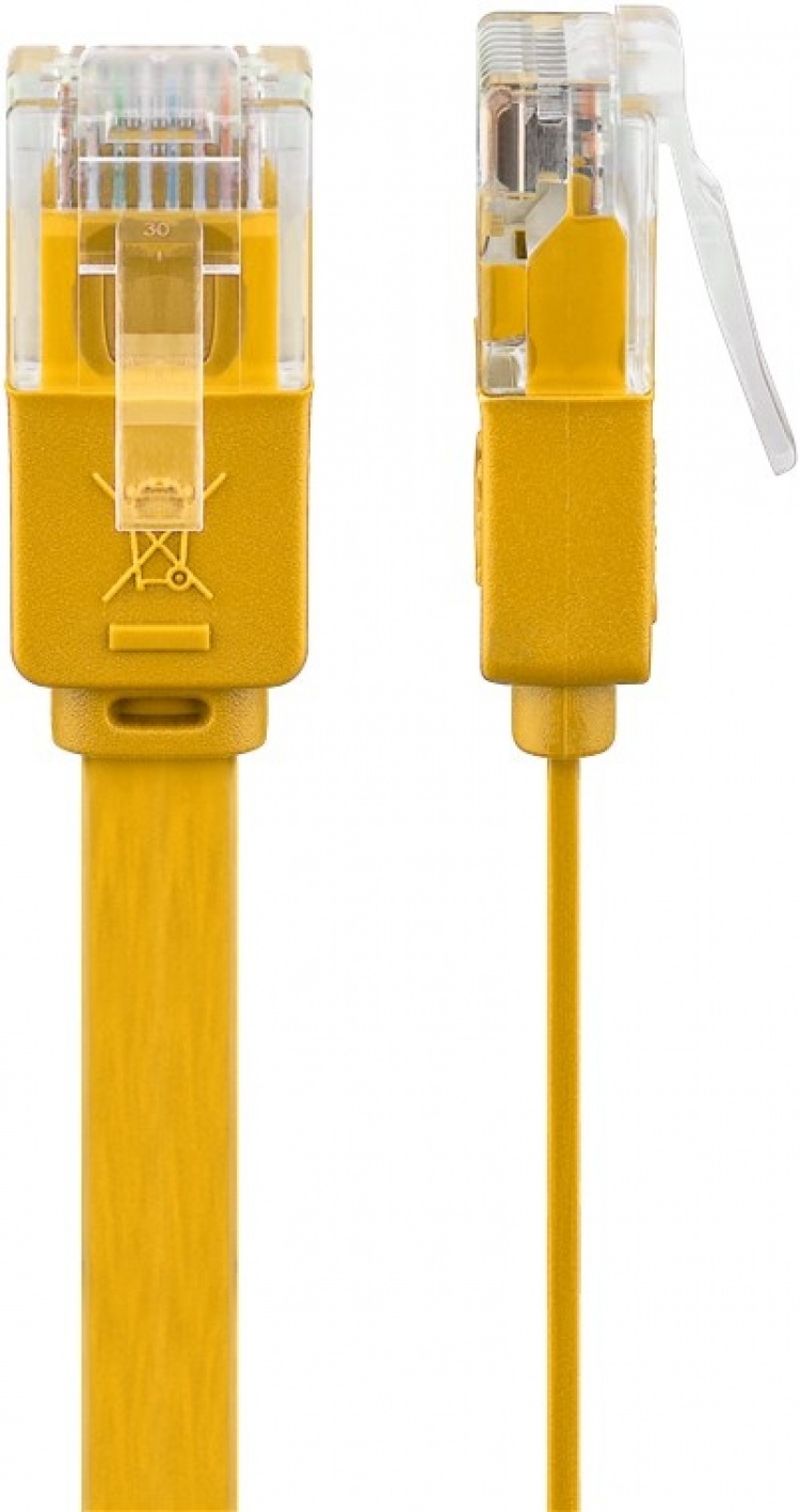 Goobay CAT 6 flat patchkabel, U/UTP, gul kobberleder (CU), 3 m