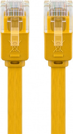Goobay CAT 6 flat patchkabel, U/UTP, gul kobberleder (CU), 3 m