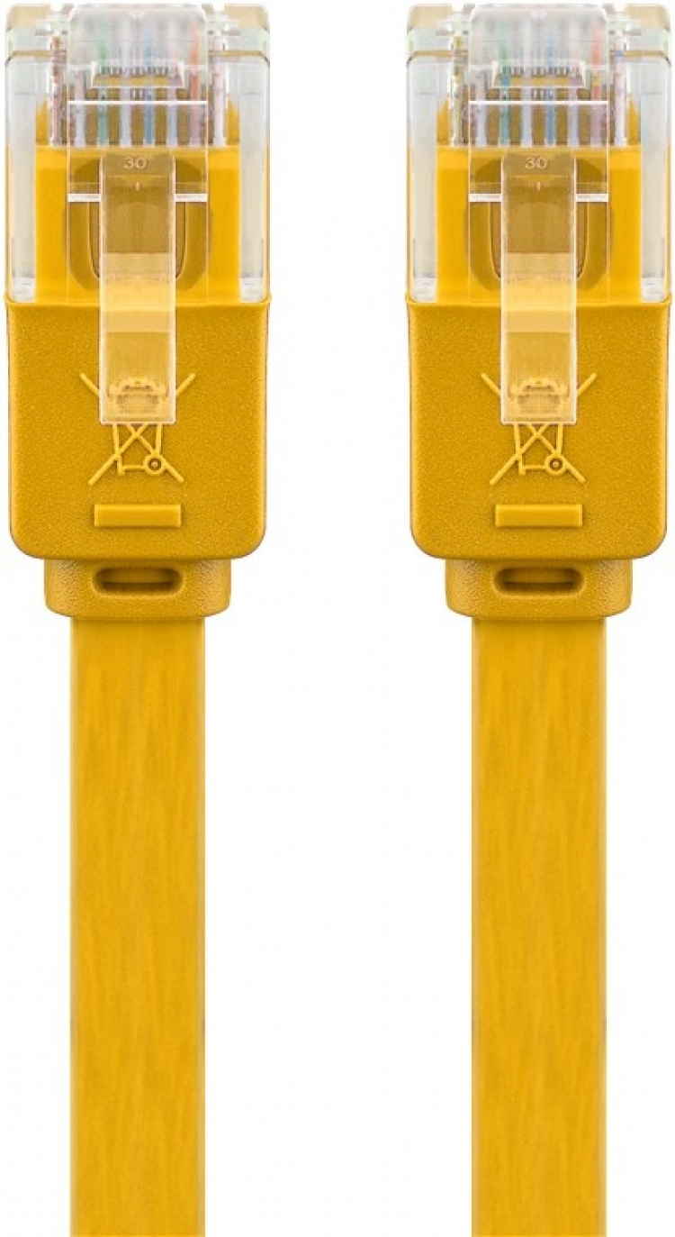 Goobay CAT 6 flat patchkabel, U/UTP, gul kobberleder (CU), 3 m