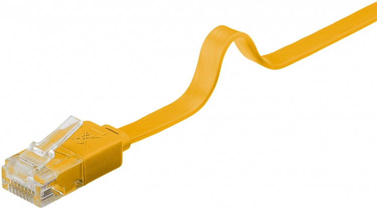 Goobay CAT 6 flat patchkabel, U/UTP, gul kobberleder (CU), 3 m