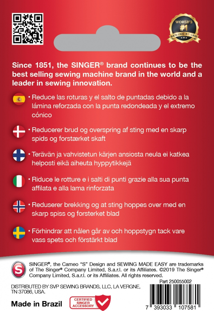 Singer jeansnål i størrelse 90/110, 5 stk