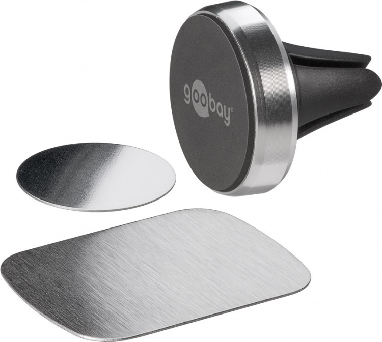 Goobay Universell magnetisk holder i slank design For enkel og sikker festing av små mobile enheter i bilen