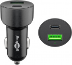 Goobay Dobbel USB-billader USB-C™ PD (Power Delivery) (48 W) 48 W (12/24 V) USB-A/USB-C™ passer til enheter med USB-C™ (Power Delivery), f.eks. iPhone 12