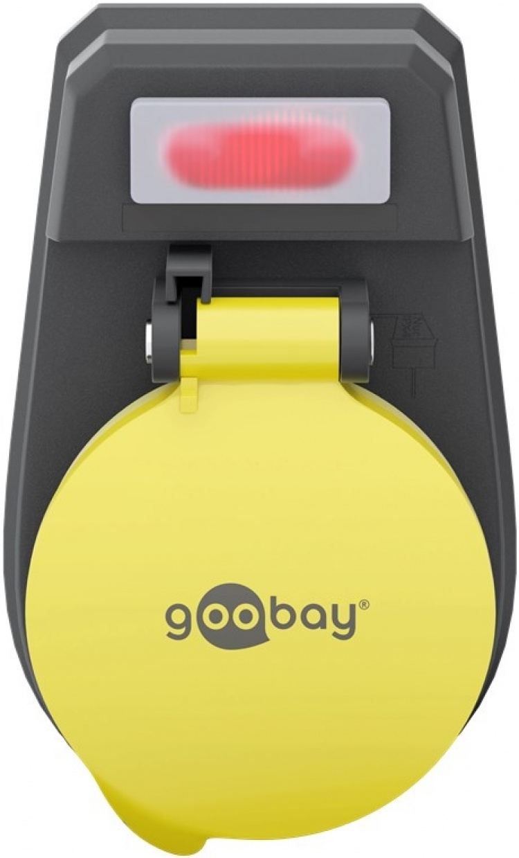 Goobay Adapter for stikkontakt med bryter, sprutbeskyttelse Jordet utendørs stikkontakt, 1 stikkontakt