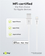 Goobay Apple Lightning Charging Kit (5 W) Strømforsyning med Apple Lightning-kabel 1 m (hvit)