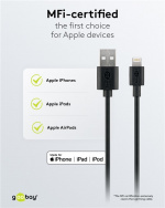 Goobay Apple Lightning Charging Kit (5 W) Strømforsyning med Apple Lightning-kabel 1 m (svart)