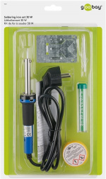 Goobay Loddekolbesett for finlodding, 30 W, 5 stk. med loddekolbe, loddekolbeholder, loddeboltspiral, ekstra loddespiss og kolofonium