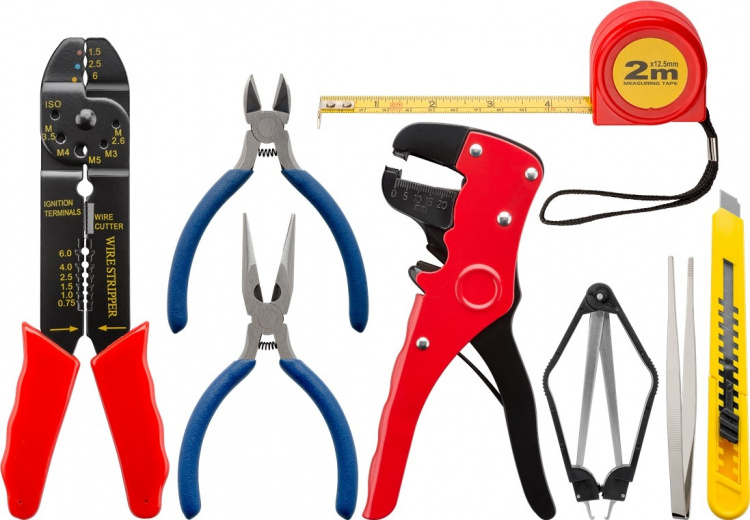 Goobay Loddeboltsett og verktøysett i praktisk veske, 20-delt tilbehørssett med loddebolt, skrutrekker, phillips-tester, tang