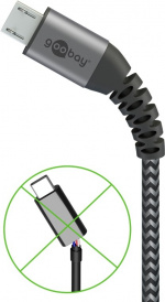 Goobay Micro-USB til USB-A tekstilkabel med metallkontakter 0,5 m elegant og ekstra robust tilkoblingskabel for enheter med Micro-USB-tilkobling Goobay Micro-USB til USB-A tekstilkabel med metallkontakter 0,5 m elegant og ekstra robust tilkoblingskabel for enheter med Micro-USB-tilkobling