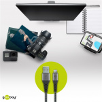 Goobay Micro-USB til USB-A tekstilkabel med metallkontakter 1 m elegant og ekstra robust tilkoblingskabel for enheter med Micro-USB-tilkobling