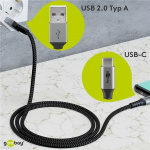 Goobay USB-C™ til USB-A tekstilkabel med metallkontakter 0,5 m elegant og ekstra robust tilkoblingskabel for enheter med USB-C™-port Goobay USB-C™ til USB-A tekstilkabel med metallkontakter 0,5 m elegant og ekstra robust tilkoblingskabel for enheter med USB-C™-port