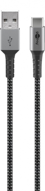 Goobay USB-C™ til USB-A tekstilkabel med metallkontakter 1 m elegant og ekstra robust tilkoblingskabel for enheter med USB-C™-port Goobay USB-C™ til USB-A tekstilkabel med metallkontakter 1 m elegant og ekstra robust tilkoblingskabel for enheter med USB-C™-port