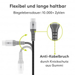Goobay USB-C™ til USB-A tekstilkabel med metallkontakter 2 m elegant og ekstra robust tilkoblingskabel for enheter med USB-C™-port